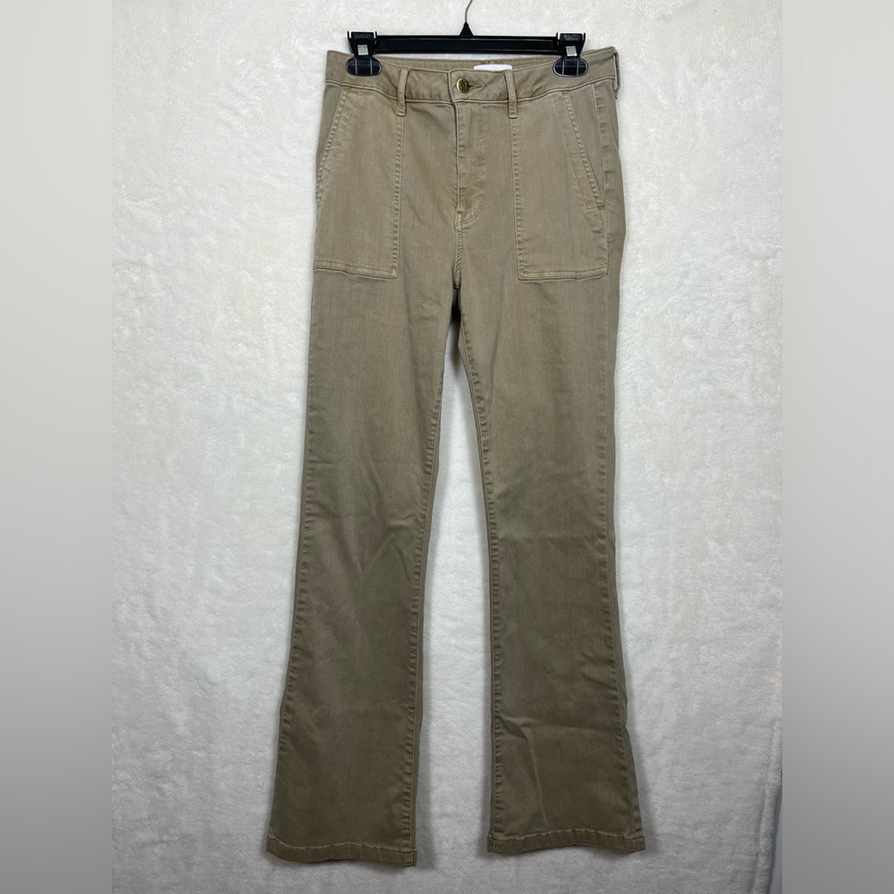Pistola Lyla High Rise Wide Leg Bootcut Khaki Tan Pants Size 28
